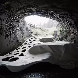 a photo taken in a tunnel with the bed down
