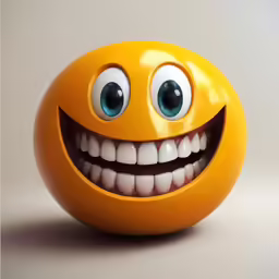 a smiley face made out of an orange ball