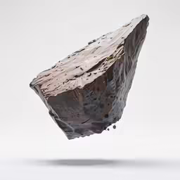 a rock is floating in the air on white background