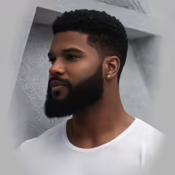 a man with an afro haircut and piercing in his ear