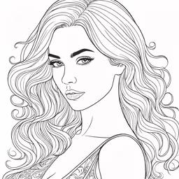 coloring pages of a beautiful young woman for adult and children