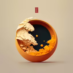 a bowl with an artistic image inside it