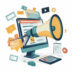 the words and icons are depicted next to a speaker