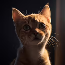 a cat with very big eyes looking at the camera