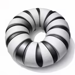 the large, round sculpture is made of aluminum