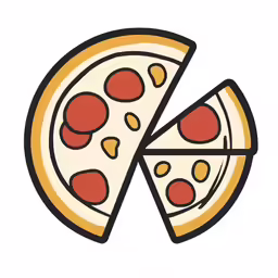 a piece of pizza with a slice cut out of it