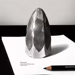 a paper bag on top of a white piece of paper