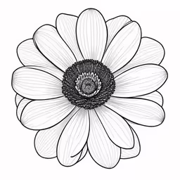 a flower with a white center is shown,a drawing of a flower with a center on it