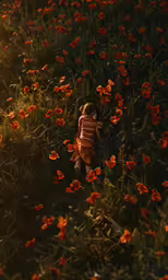 a teddy bear is hiding in the flower garden