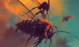 some kind of bug or bum flying in the air