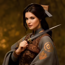 a person in a suit holding a knife