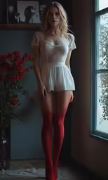 the woman in the lingerie is posing for the camera