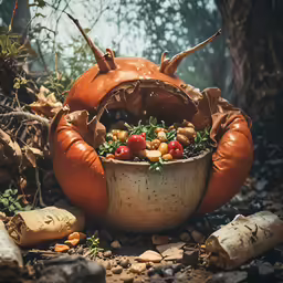 an outdoor fall decoration with pumpkins, pumpkins and other autumn decorations