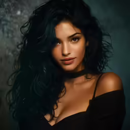 an image of a beautiful woman in black top