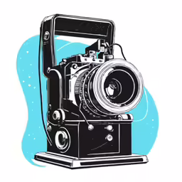 an old camera with a camera lens