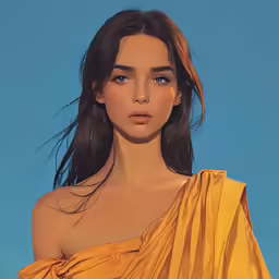 the model is dressed in a yellow dress