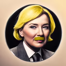 a painting of a woman with a mustache on her face