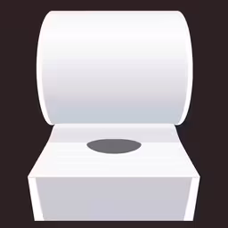 a toilet paper holder with a hole in it,a white toilet sitting in the middle of a box,the box with the lid is open and a hole on it,a toilet that has just been put in the trash can,a white toilet with a hole in it
