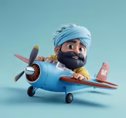 a figure is shown on top of a small airplane