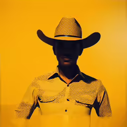 there is a man wearing a cowboy hat on top of his head