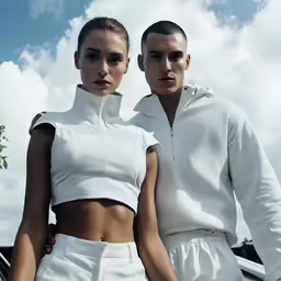 the two people are standing next to each other