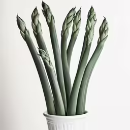 a white pot holding some plants in it