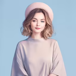 a woman in a hat poses for a picture