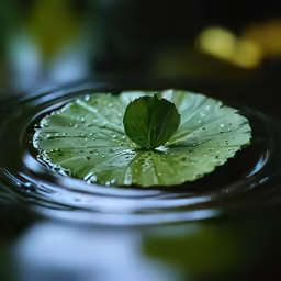 a green leaf with water droplets on the surface