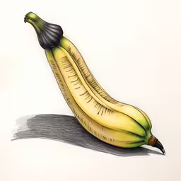 an old photo shows a banana with an ink stained effect