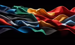 a close up of colorful silk material