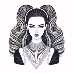 a woman with long hair wearing a necklace
