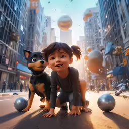 a boy in an alleyway in an animated scene