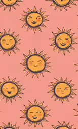 the sun that has faces drawn on it