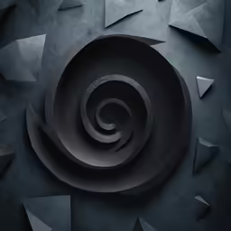 a circular black object made of several smaller objects