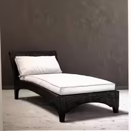 the back of a bed that is in front of a wall