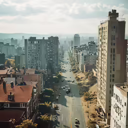 this is an aerial view of some buildings and streets