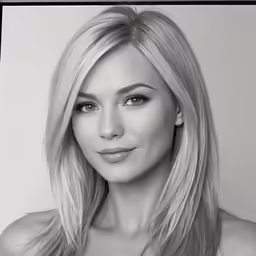a woman with blond hair is posing for a picture