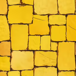a picture of some yellow squares made of rocks