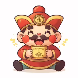 the chinese zodiac character monkey holding a cup of coffee