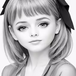 black and white photo of a girl with blonde hair