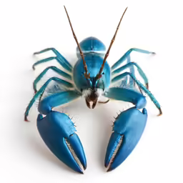 there is a blue crab with two legs on it