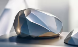 a crystal rock with gold shines on top
