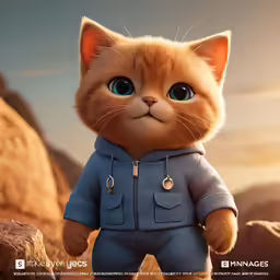 a poster of a cat in an animal suit