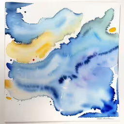 the watercolor on the paper is a bit over saturated