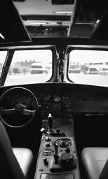 the inside of a plane with various controls and dials