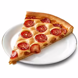 a white plate with some very tasty looking pizza