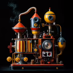 a steam engine designed by the artist stephen gybel for their book