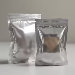 a heart - shaped cookie and two packs of candy in foil