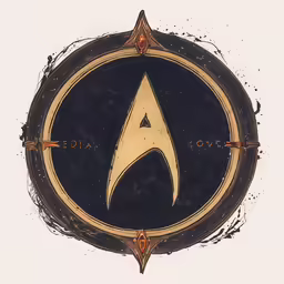 a star trek insignia painted on a white background