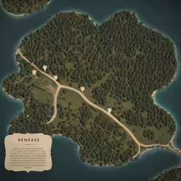 the map of kelassa with many islands